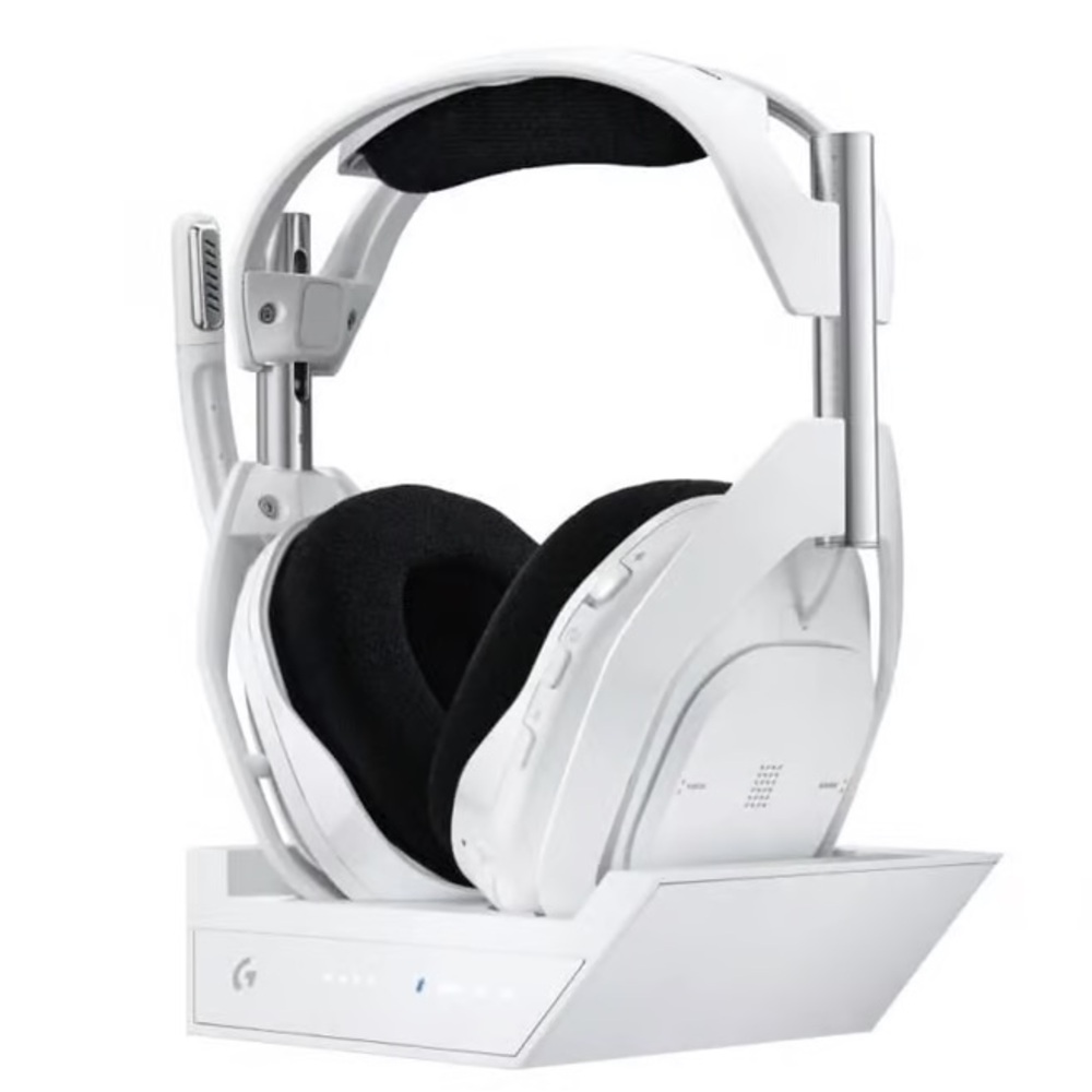 Logitech White and Black Gaming Headset with Stand